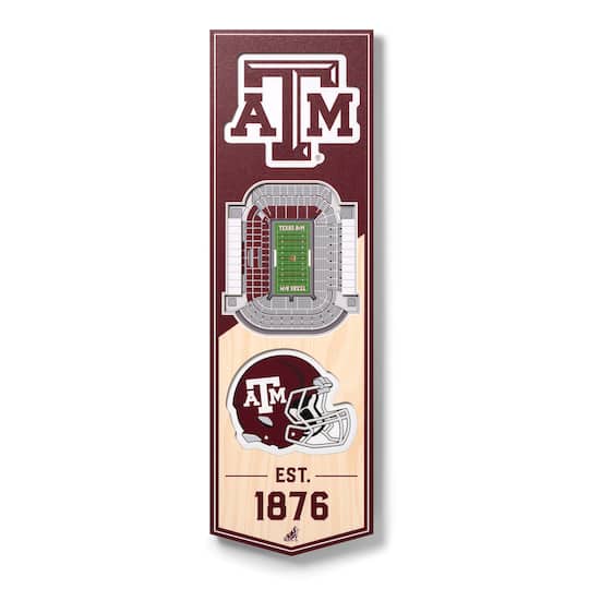 You the Fan Officially Licensed NCAA 6" x 19" 3D Stadium Banner - Texas A&M Aggies